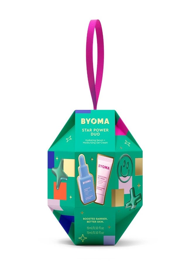 BYOMA Star Power Duo (2-Piece Kit) - Skincare Gift Set with Hydrating Serum 15mL & Moisturizing Gel Cream 15mL - Skin Barrier Repair Face Serum & Moisturizer - Image 1